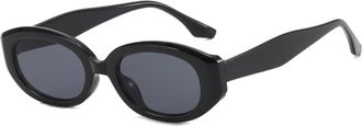 Generic Outdoor Oval Small Frame Men And Womens Vacation Sports Polarized Sunglasses(Black)