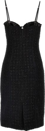 Rotate Sequin-Embellished Boucl&eacute; Dress - Black