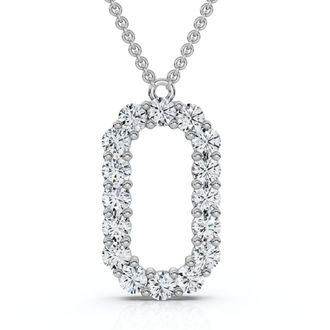Pompeii3 1Ct Diamond Initial O Pendant 14k Gold 18 Necklace Lab Grown 5/8 Tall Size: Regular
