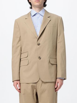 Ami Blazer monopetto in misto cotone color beige