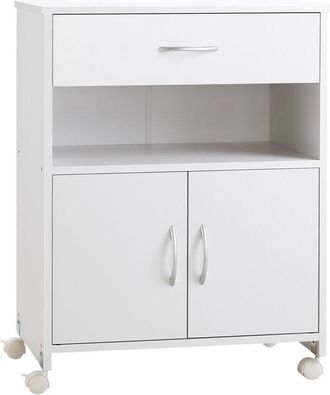 Vinsetto Vinsetto - Armario Para Impresora Soporte Para Impresora Con Ruedas Mueble Impresora Con Caj&oacute;n 2 Puertas Y Compartimiento Abierto Para Sal&oacute;n 60x39x80 