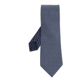 Ferragamo Ties, male, Blue, Size: ONE SIZE Chicca Silk Tie