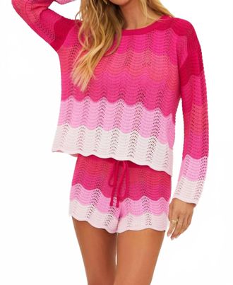 Beach Riot Balboa Beach Sweater In Electric Pink Wave