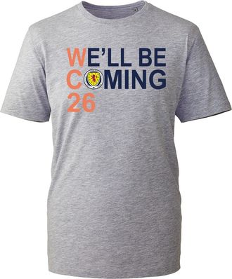 Generic Well Be Coming Scotland 2026 T-Shirt, Football Lover Shirt, Sports Lover Gift, Unisex Adults and Kids Tee Top(Heather Grey, L)