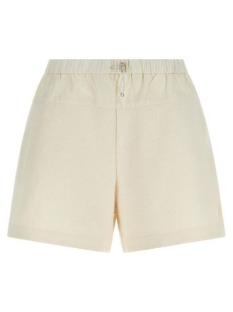 Moncler White Boucl Shorts