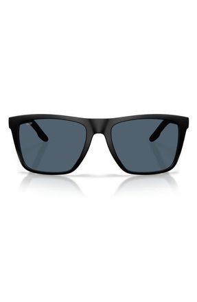 Costa Mainsail XL 59mm Polarized Square Sunglasses in Matte Black /Gray 580P at Nordstrom
