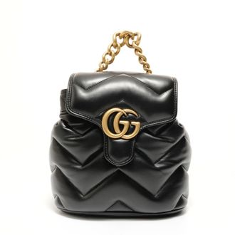 Gucci Gg Marmont Black Quilting Backpack (Pre-Owned)