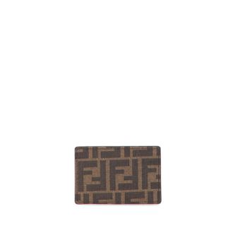 Fendi Pre-owned Fendi Zucca Coated Canvas and Leather Card Holder Unisex ADUDQ24CFNB56WCS