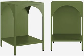 Sweeek Mesita De Noche Industrial De Metal, Set De 2