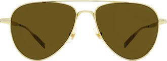 Montblanc MB0235S Classic Pilot Metal Sunglasses - Gold