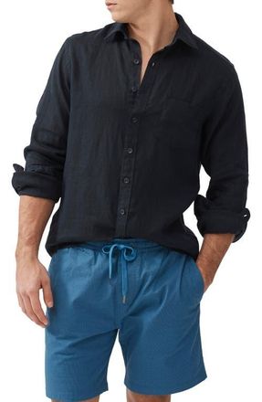 Rodd & Gunn Coromandel Button-Up Linen Shirt in Midnight at Nordstrom, Size Small