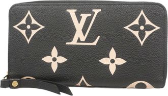 Louis Vuitton Beige Black Long Wallet (Bi-Fold) (Pre-Owned)