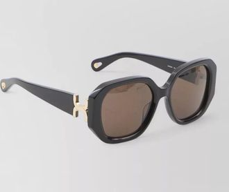 Chlo&eacute; marcie square frame sunglasses gold detail
