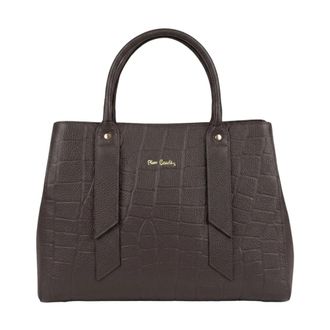 Pierre Cardin Gewatteerde Leren Shopper - Dames - Shoppers - Bruin - ONE Size - Leer - Tassen