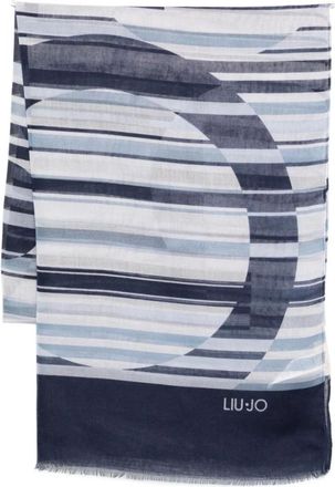 Liu Jo Scarves, female, Blue, Size: ONE SIZE Striped Scarf