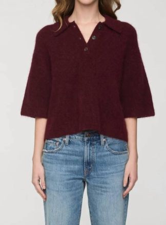 Pistola Denim Nadya Blend Boxy Polo Sweater In Cheery Wine