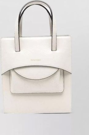 Hidesins leather logo print tote bag