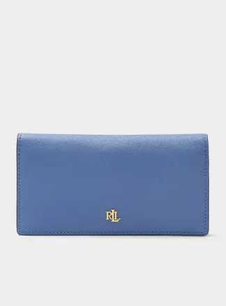 Lauren Ralph Lauren Womens Blue textured foldable leather wallet