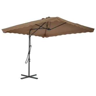 Berkfield Home Outdoor Parasol with Steel Pole 250x250 cm Taupe