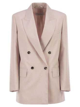 Max Mara Mxmombrosa Zweireihiger Blazer aus Wolle, Mohair und Seide