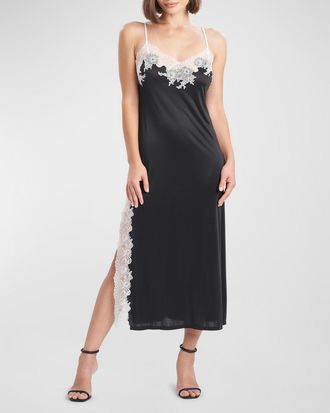 Natori Enchant Lace-Trim Nightgown