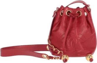 Chanel Pre-owned Leather chanel-bags - Dames - Vintage Tas - Rood - ONE Size - Vintage