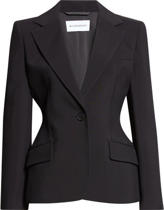 Givenchy Crepe Cady Blazer in Black at Nordstrom, Size 4 Us