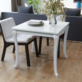 vidaXL Tavolo da Pranzo 80x80x76 cm Bianco Lucido Vidaxl