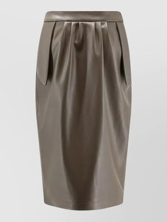 Stella McCartney high waist pleated midi skirt pockets