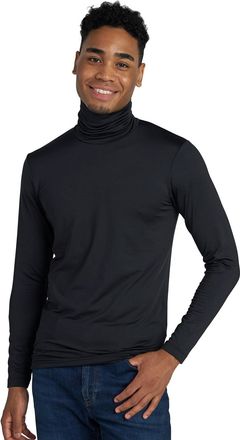 Lapasa Mens Lightweight Turtleneck Thermal Underwear Top Long Sleeves Base Layer T-Shirt for Men, M122, Black, L
