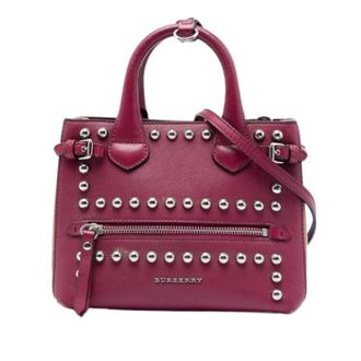 Burberry Pre-owned Banner Satchel - Dames - Vintage Handtas - Paars - ONE Size - Leer - Vintage