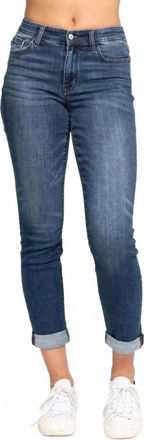 Judy Blue Tonya Cuffed Slim Fit Jeans In Blue