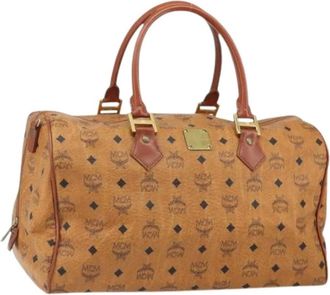 MCM Pre-owned Handbags, female, Brown, Size: ONE SIZE Pre-owned Boston Bag