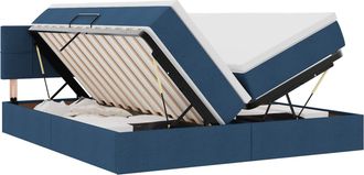 vidaXL Cama De Almacenamiento Led Con Colch&oacute;n Azul 180 X 200 Cm Tela Vidaxl