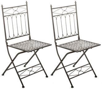 Clp Set de 2 sillas para exterior plegables en Metal Bronce