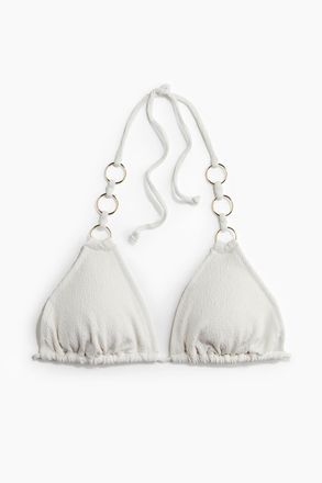H&M Wattiertes Triangel-Bikinitop - Weiss