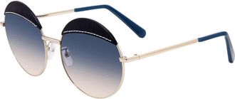Loewe Blue Gradient Round Ladies Sunglasses LW40007U33W58