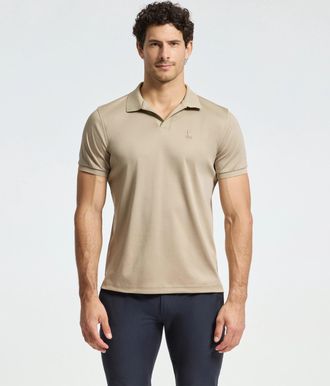 Psycho Bunny Mens Broadway Pima Interlock Johnny Collar Polo 074 STONE / L