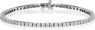 The Diamond Store 4ct Lab Diamond Tennis Bracelet Claw Set in 9K White Gold