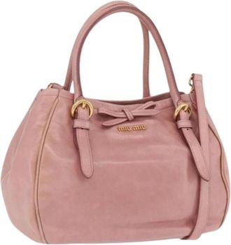 Miu Miu Pre-owned Hand Bag - Dames - Vintage Handtas - Roze - ONE Size - Leer - Vintage