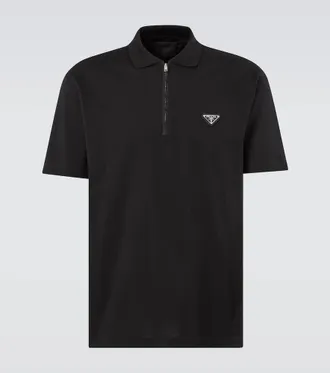 【関税＆送料込み】Prada T-Shirt And Polo Shirt black-cotton-prada-polo-shirt-