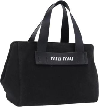 Miu Miu Bolso de mano de lona Pre-owned - Pre-owned - Mujer - Negro - ONE SIZE