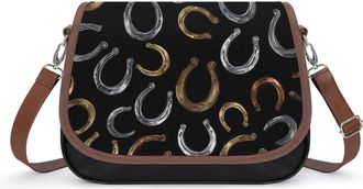 Generic Horseshoes Horse Shoes Small Womens Crossbody Bags Shoulder Handbag with Adjustable Strap for Travel