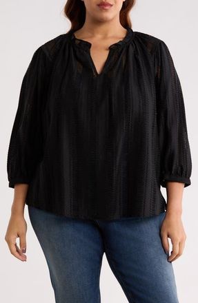 Vince Camuto Raglan Sleeve Peasant Top in Rich Black at Nordstrom, Size 3 X