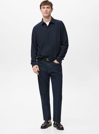 Mango Pullover polo maglia texture navy - Uomo - XXL - MANGO MAN