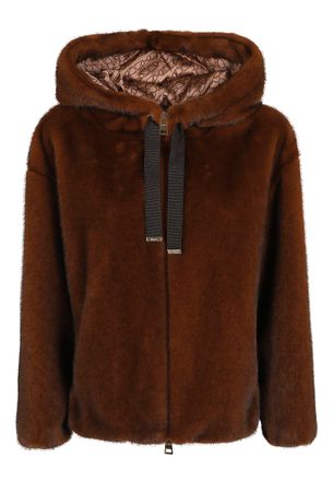 Herno Faux Fur Bomber Jacket With Shaved Mink Effect