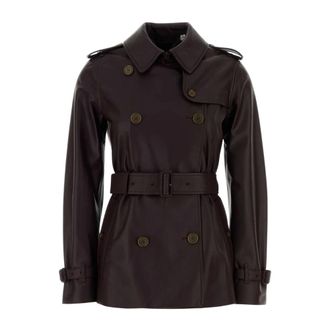 Burberry Kensington Trench Jacket - Dames - Mantels - Paars - Maat: 2XS Leer
