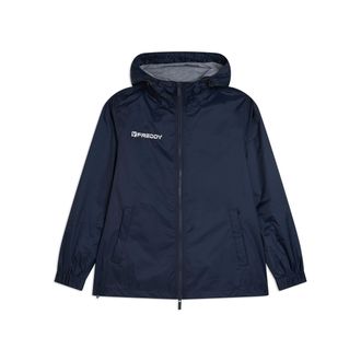 Freddy Giacca impermeabile Unisex con cappuccio, zip e logo dorato