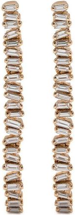 Suzanne Kalan 18kt rose gold Baby Tennis diamond earrings - women - 18kt Rose Gold/White Diamond - One Size