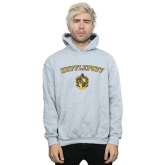 Harry Potter Heren Hufflepuff Crest Hoodie (Sportgrijs)